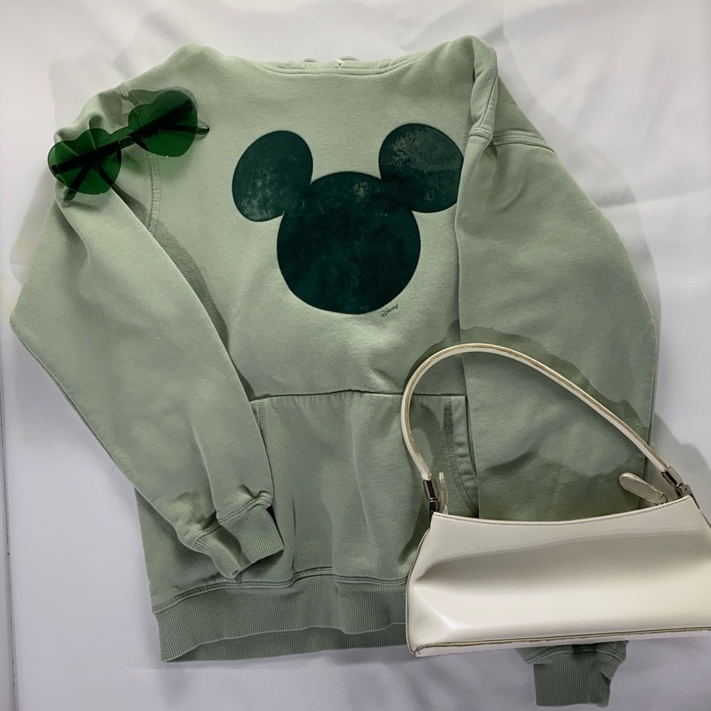 H&M and Disney Light Green Mickey Mouse sweatshirt or hoodie XS